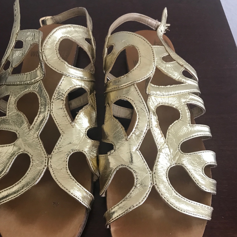 Metallic Gold leather sandals